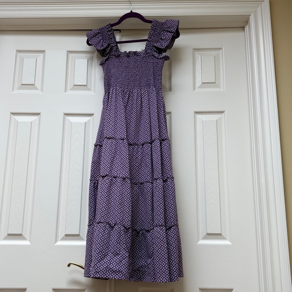 💜HILL HOUSE Lavender Smocked Tiered Ellie Dress - Picture 4 of 6